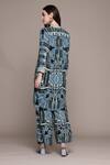 Shop_Ritu Kumar_Blue Geometric Print Kurta Set _at_Aza_Fashions
