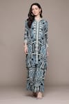 Buy_Ritu Kumar_Blue Geometric Print Kurta Set _at_Aza_Fashions