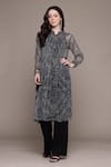 Buy_Ritu Kumar_Black Printed Avanti Kurta _at_Aza_Fashions