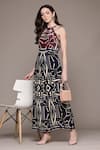 Ritu Kumar_Blue Geometric Patterned Jumpsuit _Online_at_Aza_Fashions