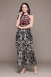 Buy_Ritu Kumar_Blue Geometric Patterned Jumpsuit _at_Aza_Fashions
