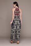 Shop_Ritu Kumar_Blue Geometric Patterned Jumpsuit _at_Aza_Fashions