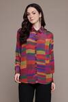 Buy_Ritu Kumar_Pink Bauhaus Print Loose Shirt _at_Aza_Fashions