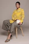 Buy_Ritu Kumar_Yellow Bauhaus Print Loose Fit Shirt _Online_at_Aza_Fashions