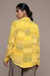 Shop_Ritu Kumar_Yellow Bauhaus Print Loose Fit Shirt _at_Aza_Fashions