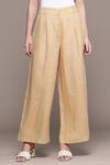 Buy_Ritu Kumar_Beige Essential-bottoms Pants _Online_at_Aza_Fashions