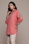 Ritu Kumar_Embroidered Peach Essential-daksha Kurti _Online_at_Aza_Fashions
