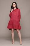 Buy_Ritu Kumar_Red Essential-mahi Short Dress _at_Aza_Fashions