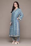 Buy_Ritu Kumar_Striped Blue Kurta Set With Pant _Online_at_Aza_Fashions