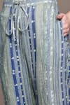 Ritu Kumar_Striped Blue Kurta Set With Pant _at_Aza_Fashions