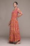 Ritu Kumar_Orange Rust Jhanvi Kurta Set _at_Aza_Fashions