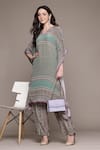 Buy_Ritu Kumar_Green Teal Keya Kurta Set _at_Aza_Fashions