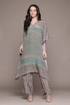 Ritu Kumar_Green Teal Keya Kurta Set _Online_at_Aza_Fashions