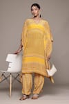 Buy_Ritu Kumar_Printed Yellow Kurta Set With Pant _at_Aza_Fashions