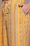 Ritu Kumar_Printed Yellow Kurta Set With Pant _at_Aza_Fashions