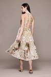 Shop_Ritu Kumar_Off White Floral Print Pierra Midi Dress _at_Aza_Fashions