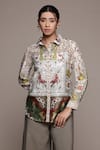 Buy_Ritu Kumar_Floral Print Off White Pierra Shirt _at_Aza_Fashions