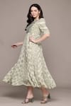 Ritu Kumar_Embroidered Green Saatchi Midi Dress _Online_at_Aza_Fashions