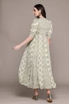 Shop_Ritu Kumar_Embroidered Green Saatchi Midi Dress _at_Aza_Fashions