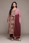 Buy_Ritu Kumar_Red Sona Printed Kurta Set With Pant And Dupatta _at_Aza_Fashions