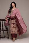 Ritu Kumar_Red Sona Printed Kurta Set With Pant And Dupatta _at_Aza_Fashions