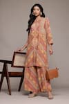 Buy_Ritu Kumar_Orange Rust Sona Kurta And Pant Co-ord Set _at_Aza_Fashions