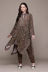 Shop_Ritu Kumar_Brown Printed Kurta Set _Online_at_Aza_Fashions