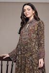 Ritu Kumar_Brown Printed Kurta Set _at_Aza_Fashions