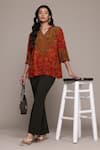 Ritu Kumar_Printed Red Sonmarg Kurti _Online_at_Aza_Fashions