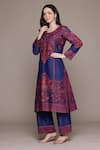 Ritu Kumar_Blue Zuri Floral Print Kurta Set _Online_at_Aza_Fashions
