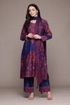 Buy_Ritu Kumar_Blue Zuri Floral Print Kurta Set _at_Aza_Fashions