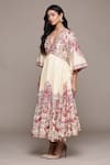 Ritu Kumar_Embroidered Off White Midi Dress _Online_at_Aza_Fashions
