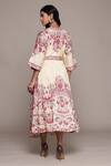 Shop_Ritu Kumar_Embroidered Off White Midi Dress _at_Aza_Fashions
