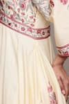 Ritu Kumar_Embroidered Off White Midi Dress _at_Aza_Fashions