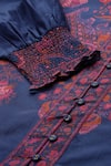 Ritu Kumar_Blue Zuri Designer Shirt With Floral Print _at_Aza_Fashions
