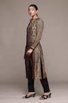Ritu Kumar_Beige And Black Flowret Kurta Set _Online_at_Aza_Fashions