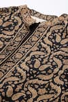 Ritu Kumar_Beige And Black Flowret Kurta Set _at_Aza_Fashions