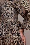 Ritu Kumar_Black Flowret K Anarkali Set _at_Aza_Fashions