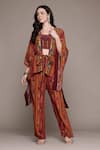 Ritu Kumar_Multi Color Kantara K Cape Set With Pant And Bustier _at_Aza_Fashions