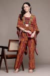 Buy_Ritu Kumar_Multi Color Kantara K Cape Set With Pant And Bustier _at_Aza_Fashions