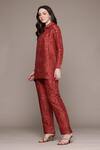 Ritu Kumar_Red Brocade Jamawar Kurti Set _Online_at_Aza_Fashions
