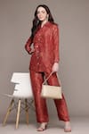 Buy_Ritu Kumar_Red Brocade Jamawar Kurti Set _Online_at_Aza_Fashions