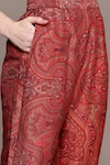 Ritu Kumar_Red Brocade Jamawar Kurti Set _at_Aza_Fashions
