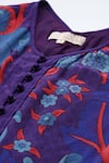 Shop_Ritu Kumar_Purple Viscose, Rayon Embroidery Round Neck Poppy Pushpanjali K Midi Dress _Online_at_Aza_Fashions
