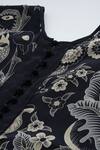 Shop_Ritu Kumar_Black Viscose Round Neck Poppy Pushpanjali K Midi Dress _Online_at_Aza_Fashions