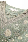 Shop_Ritu Kumar_Green Khaki Pineapple K Kurta Set _Online_at_Aza_Fashions