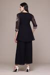 Shop_Ritu Kumar, Ri.Ritu Kumar, aarke Ritu Kumar_Black Polyester Embroidery V-neck Shloka Solid Kurti And Palazzo Set_at_Aza_Fashions