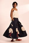 Buy_Kharakapas_Black Coca Cola Mul Flared Pleated Trouser _Online_at_Aza_Fashions