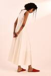 Buy_Kharakapas_White Cotton Round Neck Daisy Dance Maxi Dress _Online_at_Aza_Fashions