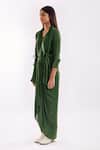 NOTSOSURE_Green Side Tie Coord Set _Online_at_Aza_Fashions